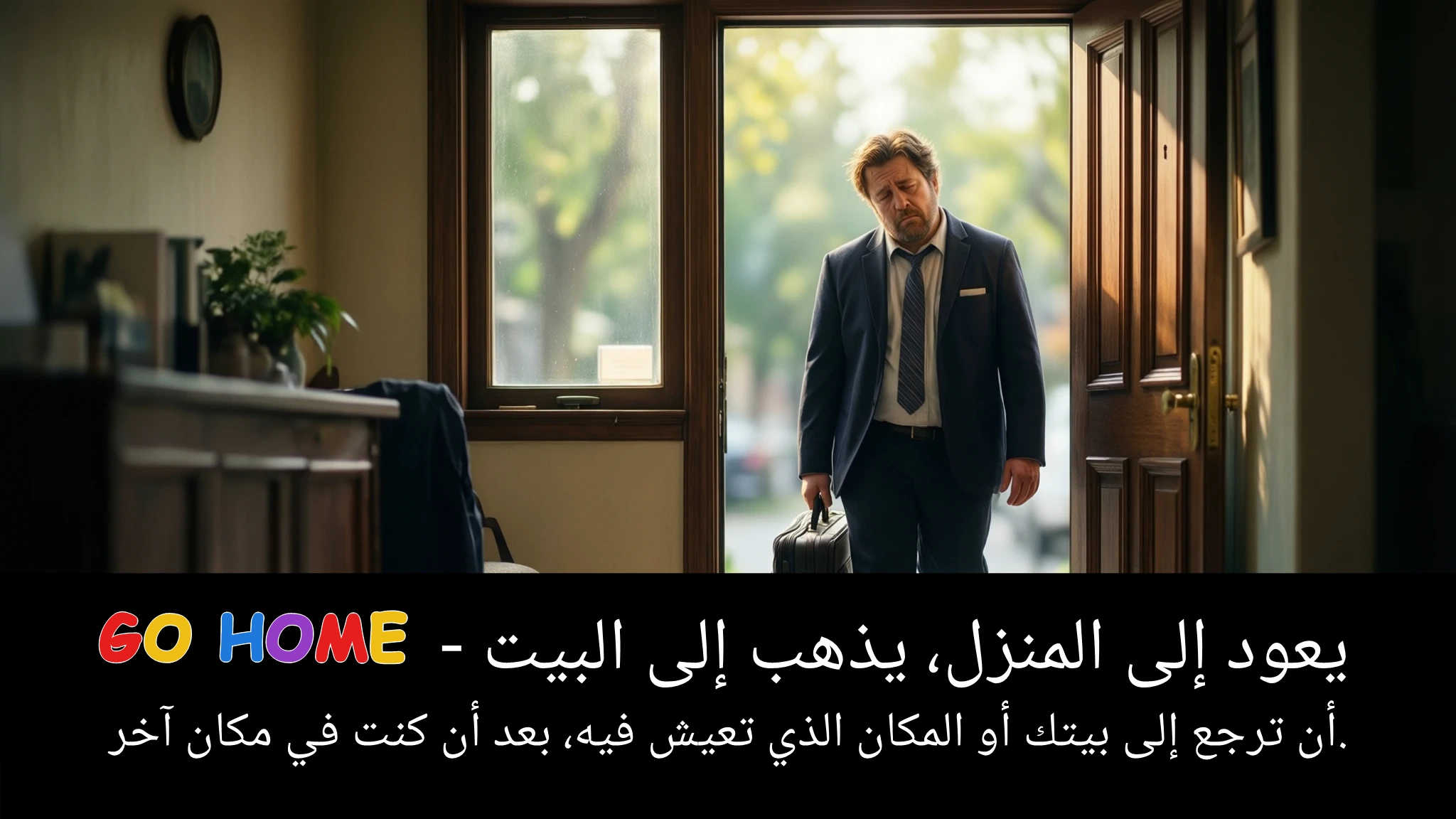 Arabic Illustration for go home